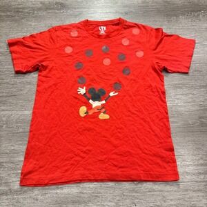 Uniqlo‎ Geoff Mcfetridge Mickey Mouse Shirt Disney Adult Medium Red Short sleeve
